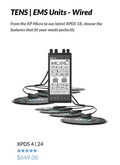 HiDow Wired Electrotherapy Pain Relief Devices with TENS/EMS/Microcurrent